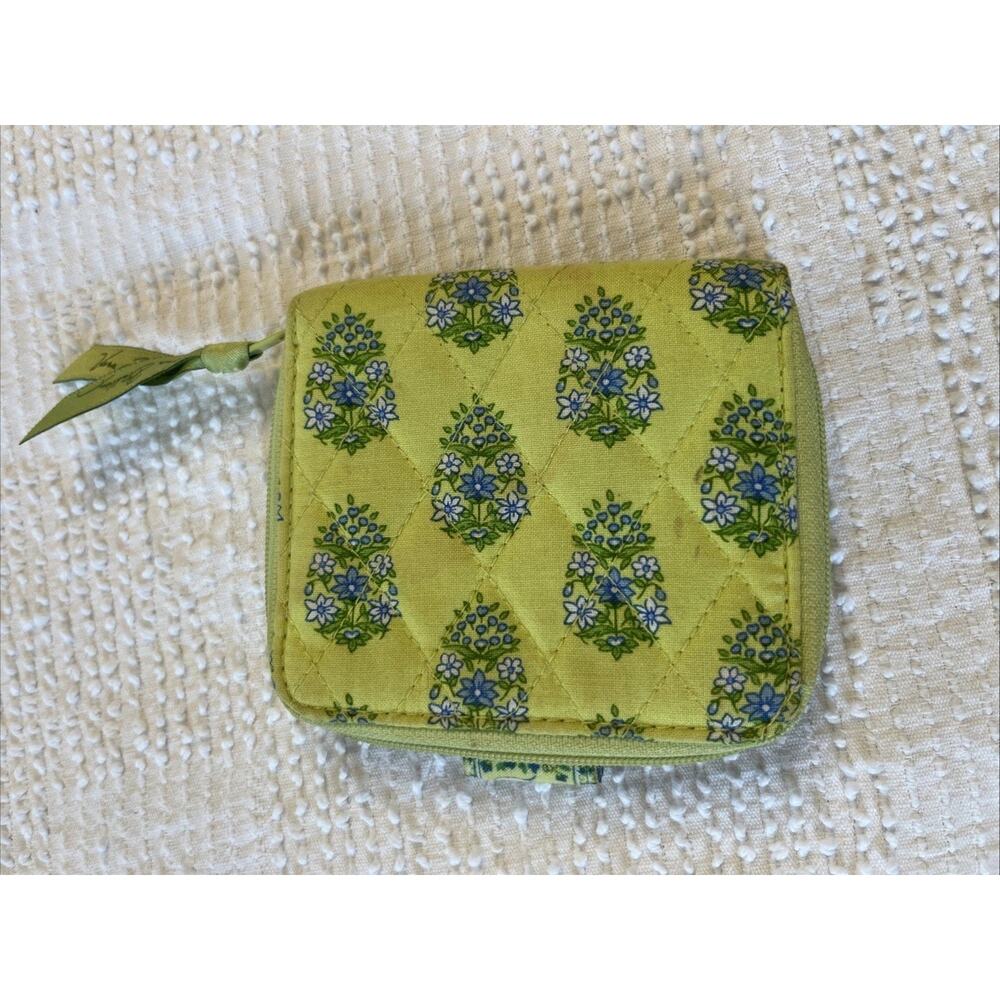 Vtg Vera Bradley Bifold Folding Wallet Citrus Paisley Zip Snap Close Elephant - Picture 3 of 11